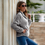 Load image into Gallery viewer, All-match slim zipper solid color plush women's jacket
