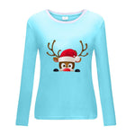 Load image into Gallery viewer, 2020 Christmas Elk Print T-shirt plus size women's clothing
