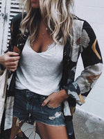 Load image into Gallery viewer, Casual Snap Front Floral Print Cardigan
