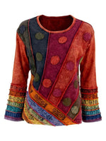 Load image into Gallery viewer, Casual Long Sleeve Round Neck Plus Size Tops
