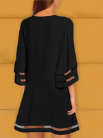 Cargar imagen en el visor de la galería, Black A-Line Floral Printed Casual Holiday Dresses
