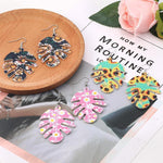 Load image into Gallery viewer, BOHO Leaf Pattern Sunflower Earrings

