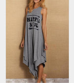 Cargar imagen en el visor de la galería, Casual Letter Print Round Neck Sleeveless Vest Dress
