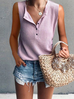 Load image into Gallery viewer, Casual Round Neck Sleeveless T-Shirt
