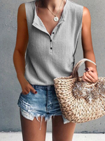 Load image into Gallery viewer, Casual Round Neck Sleeveless T-Shirt
