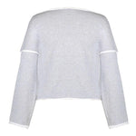 Load image into Gallery viewer, 2020 new solid color stitching long sleeve round neck loose flared sleeve sweater
