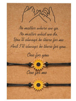 Load image into Gallery viewer, 2 pcs Adjustable Sunflower Braid Alloy Bracelets with card
