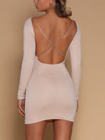Load image into Gallery viewer, Backless Solid Color Bodycon Dress
