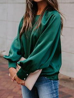 Load image into Gallery viewer, Basic Loose Green Blouse T-shirts
