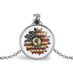 Load image into Gallery viewer, American Flag Sunflower Adjustable Necklace
