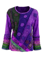 Load image into Gallery viewer, Casual Long Sleeve Round Neck Plus Size Tops
