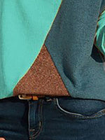 Load image into Gallery viewer, Asymmetric Neck  Patchwork  Contrast Stitching Sweatshirts T-shirts
