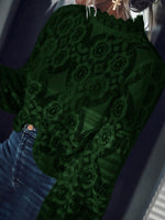 Load image into Gallery viewer, Band Collar Decorative Lace Lace Plain Blouses  | ZDT
