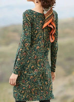 Cargar imagen en el visor de la galería, Casual Floral Tunic Round Neckline Shift Dress
