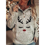 Load image into Gallery viewer, Animal Print Long Sleeves Christmas Sweatshirt
