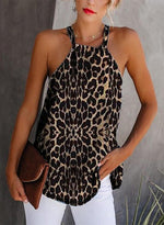 Load image into Gallery viewer, Animal Print Round Neck Sleeveless Casual Tank Tops
