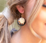Load image into Gallery viewer, 3 Layered Leopard Leather Round Earrings
