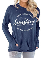 Load image into Gallery viewer, Be The Sunshine print round neck long sleeve t-shirt
