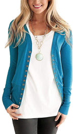 Load image into Gallery viewer, 2020 solid color V-neck long-sleeved cardigan
