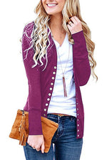 Load image into Gallery viewer, 2020 solid color V-neck long-sleeved cardigan
