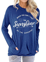 Load image into Gallery viewer, Be The Sunshine print round neck long sleeve t-shirt

