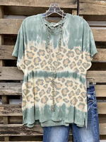 Load image into Gallery viewer, Blue Batwing Casual Cotton-Blend Shirt &amp; Top
