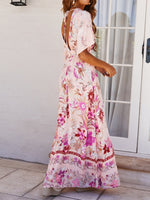 Cargar imagen en el visor de la galería, Boho Beach Printed High Waist Maxi Dress
