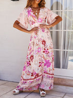 Cargar imagen en el visor de la galería, Boho Beach Printed High Waist Maxi Dress
