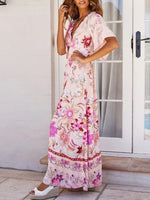 Cargar imagen en el visor de la galería, Boho Beach Printed High Waist Maxi Dress
