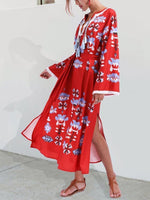 Cargar imagen en el visor de la galería, Boho Large Size  Tassel Floral Dress
