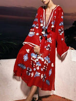 Cargar imagen en el visor de la galería, Boho Large Size  Tassel Floral Dress
