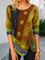 Load image into Gallery viewer, Abstract Long Sleeve Vintage Shift Shirts &amp; Tops
