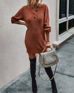 Load image into Gallery viewer, Button Solid Sweater Dress

