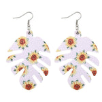 Load image into Gallery viewer, BOHO Leaf Pattern Sunflower Earrings
