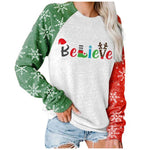 Load image into Gallery viewer, Believe Christmas print contrast sweatshirt
