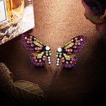 Load image into Gallery viewer, Butterfly Wing Rhinestone Earring
