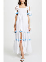 Cargar imagen en el visor de la galería, Bow Tie Strap High Slit Vacation Maxi Dress
